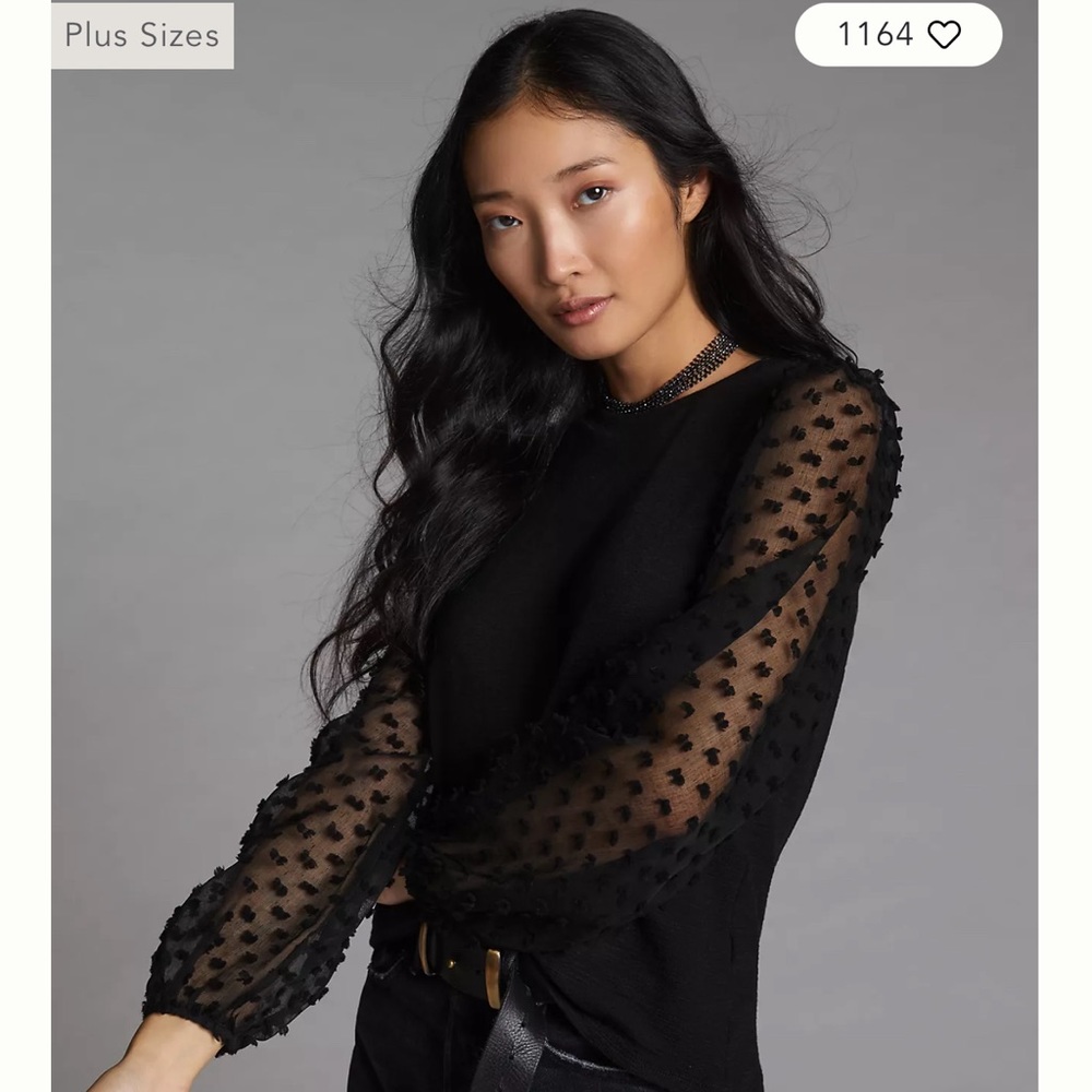 Maeve Anthropologie textured-sleeve top